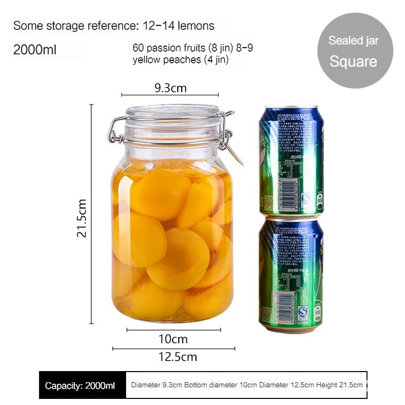 PO'MY Oli Glass Sealed Can, Wine Fermentation Jar, Green Waxberry Brewing Enzyme Fire Extinguisher Bottles, Pickled Vegetables Earthen Jar