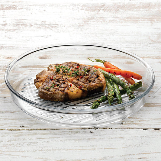 Circle and creative stripe anti-stick glass bakeware, high temperature resistant microwave oven special use household heat resistant baking utensils