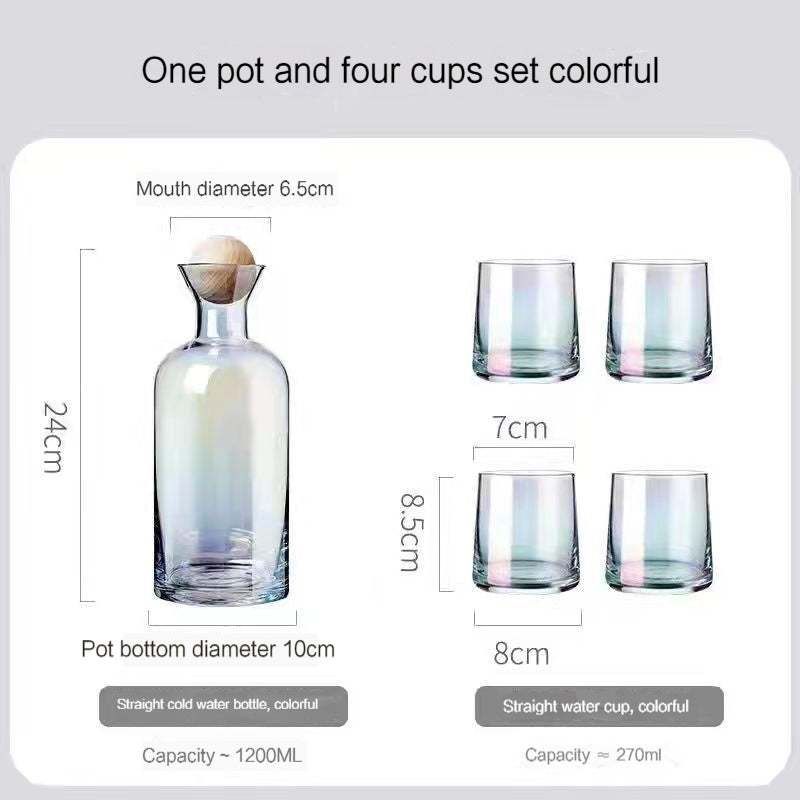 Nordic Creative Heat Resistant Glass Kettle Household Drinking Cup Set, Large Capacity Living Room Juice Cup Cool Water Pot Cold Kettle