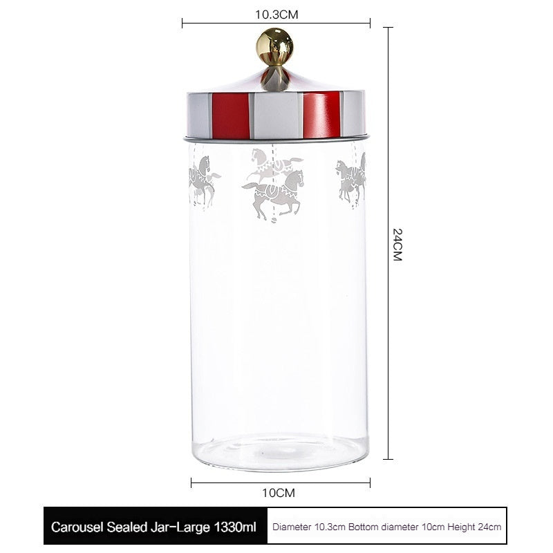 Nordic Carousel Creative Glass Sealed Can
