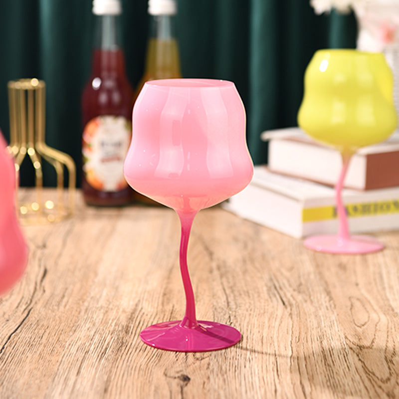 Dopamine Glass Household Drinking Cups, Creative Gift Glass Juice Cup, INS Goblet