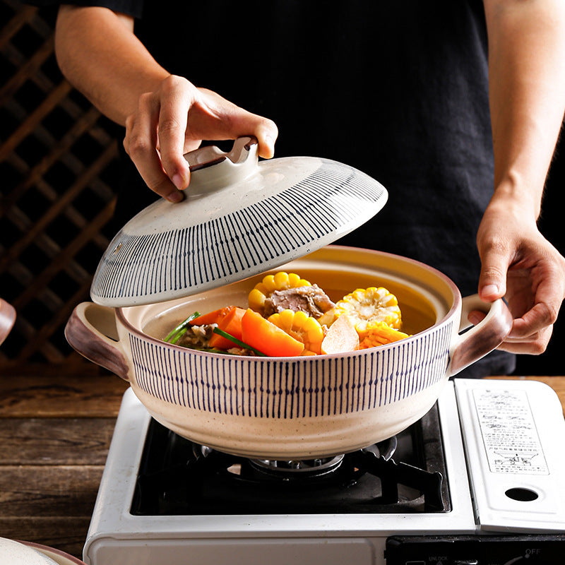 Household Gas Stove Dedicated Old-Fashioned Chinese Casseroles, Japanese Ceramic High Temperature Resistant Claypot Rice Bouilli Pot