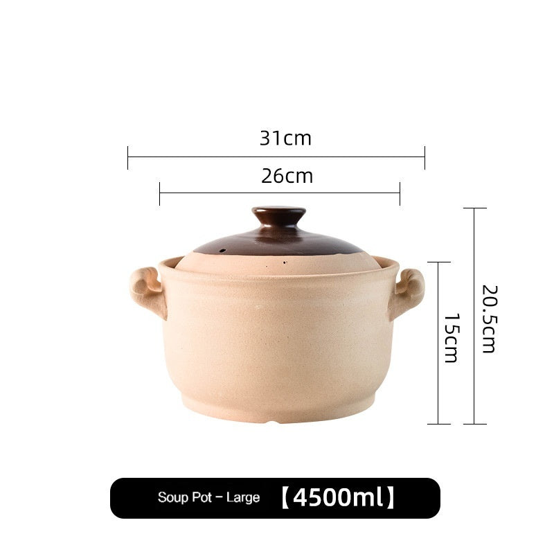 Casserole, Stew Pot, Soup Household Gas Stove Dedicated Old-Fashioned Traditional Rough Clay Clay Pot, Charcoal Stove