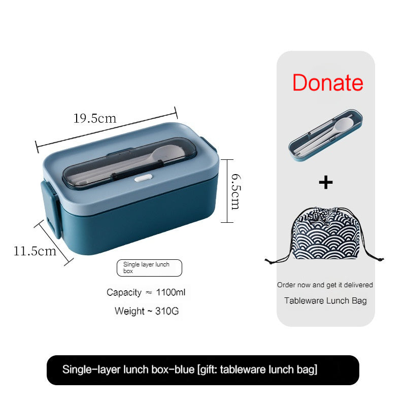 Lunch Box Office Worker Student Microwaveable Dedicated for Heating Tableware Japanese Double Deck Compartment Convenient Portable Lunch Box