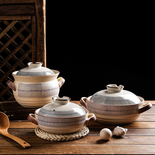 Household Gas Stove Dedicated Old-Fashioned Chinese Casseroles, Japanese Ceramic High Temperature Resistant Claypot Rice Bouilli Pot
