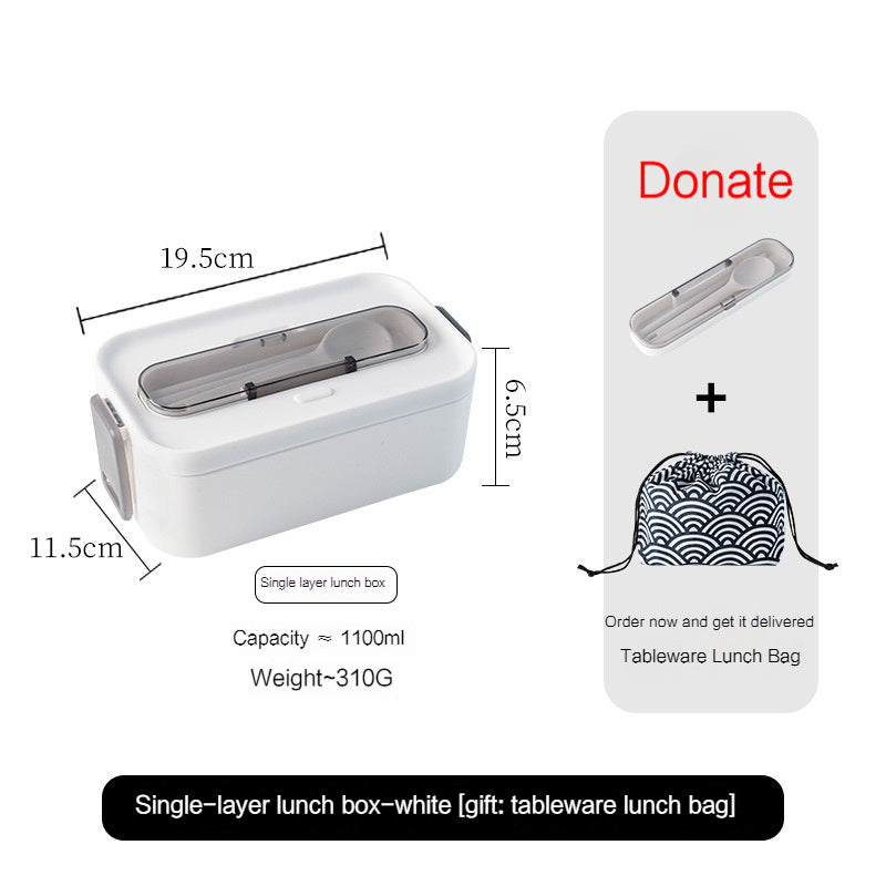 Lunch Box Office Worker Student Microwaveable Dedicated for Heating Tableware Japanese Double Deck Compartment Convenient Portable Lunch Box