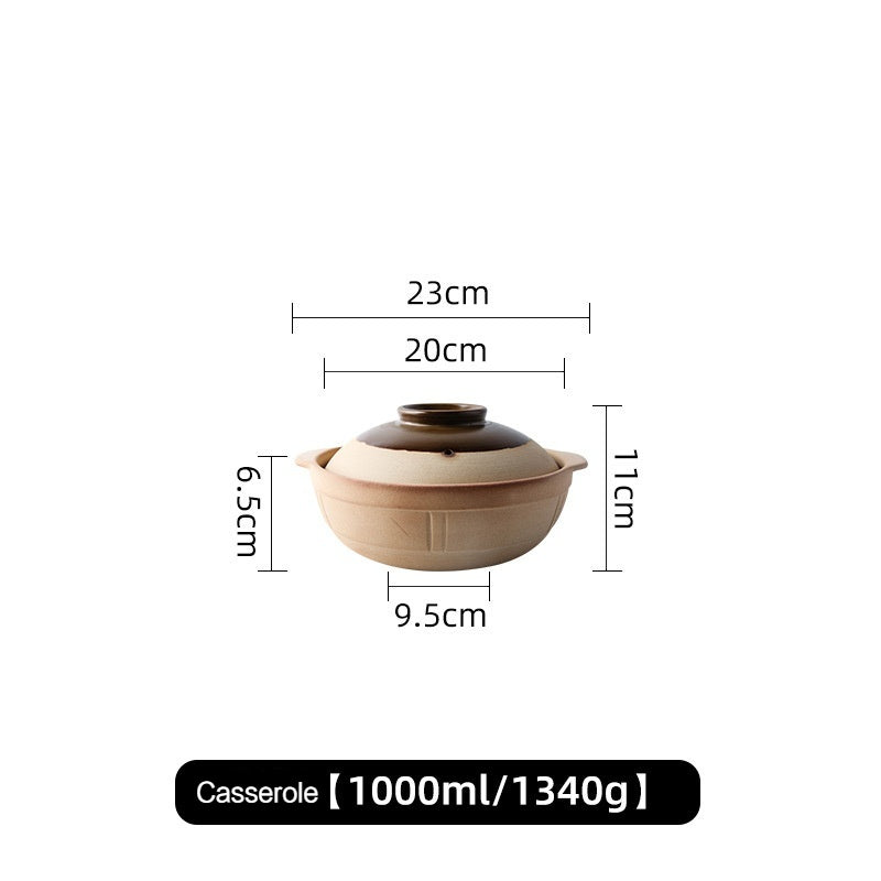 Hot Pot Household Claypot Rice Casserole, Stew Pot, Soup Burning Gas Stove Dedicated Small Size Old-Fashioned Pottery Clay Charcoal Stove