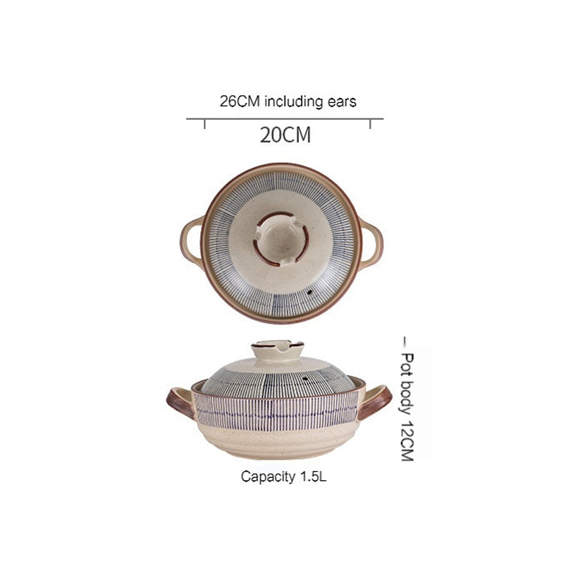 Household Gas Stove Dedicated Old-Fashioned Chinese Casseroles, Japanese Ceramic High Temperature Resistant Claypot Rice Bouilli Pot