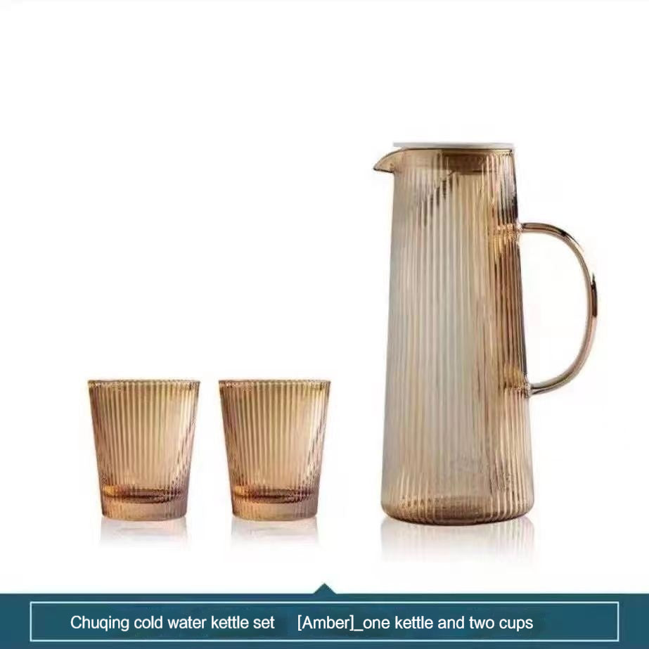 Cold Water Pot Set Japanese-Style Water Pitcher Household Cold Boiled Water Cup Set Large Capacity Jug High Temperature Resistant Teapot Cup