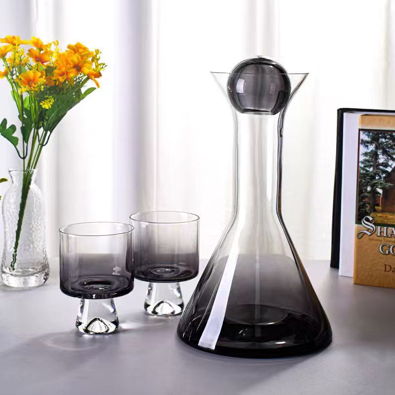 Cold Water Bottle Home Use Set, Affordable Luxury Style Good-looking Large Capacity Glass Cool Water Pot, Summer Living Room Gradient Cold Water Bottle
