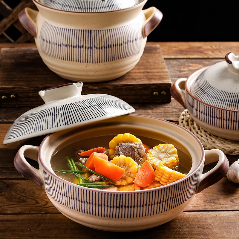 Household Gas Stove Dedicated Old-Fashioned Chinese Casseroles, Japanese Ceramic High Temperature Resistant Claypot Rice Bouilli Pot