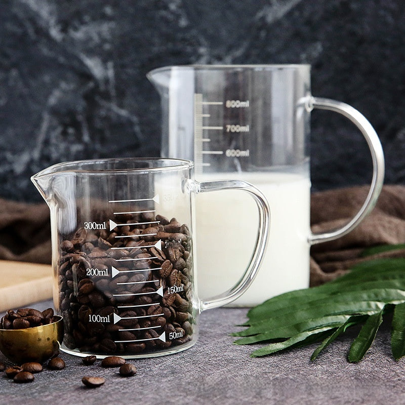 Household Heat-Resistant Glass Measuring Cup, Children's Milk Cup, with Scale Microwave Oven Measuring Cup, Transparent Graduated Glass