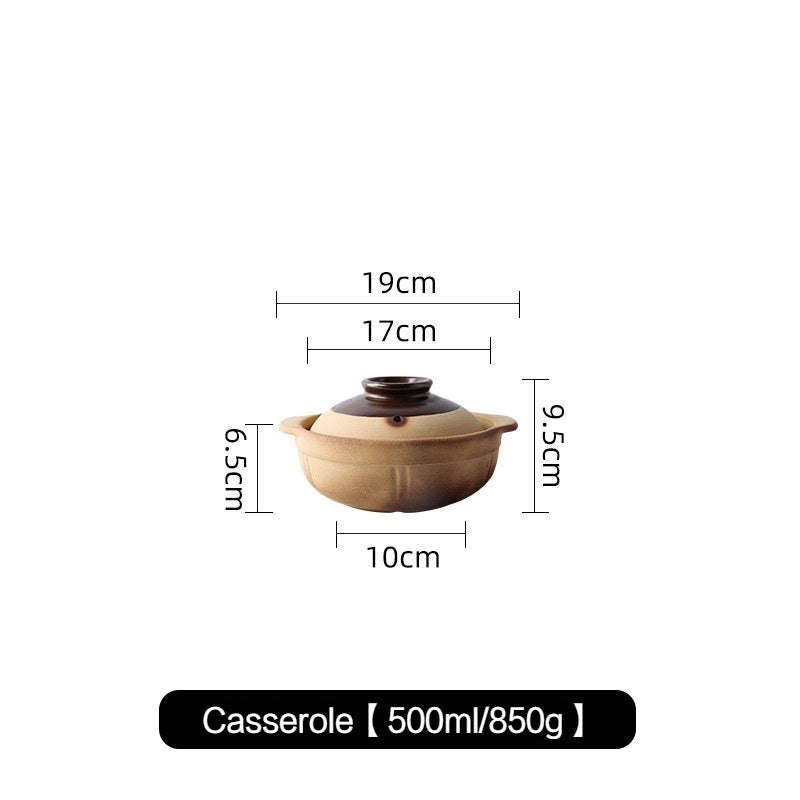 Hot Pot Household Claypot Rice Casserole, Stew Pot, Soup Burning Gas Stove Dedicated Small Size Old-Fashioned Pottery Clay Charcoal Stove