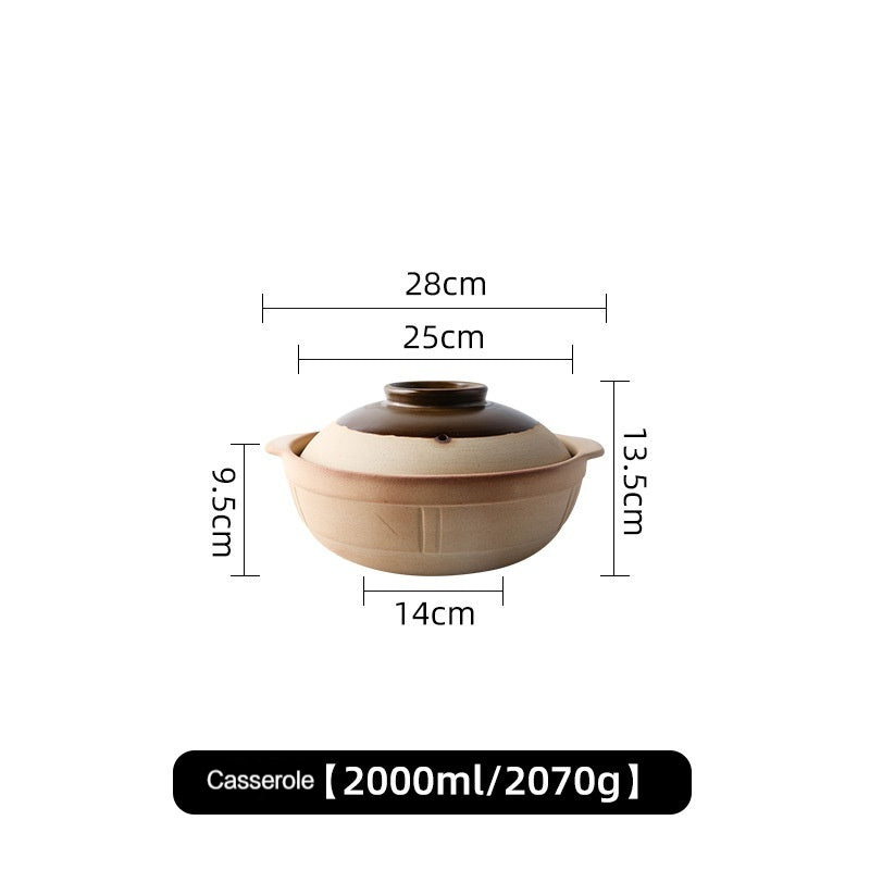 Hot Pot Household Claypot Rice Casserole, Stew Pot, Soup Burning Gas Stove Dedicated Small Size Old-Fashioned Pottery Clay Charcoal Stove