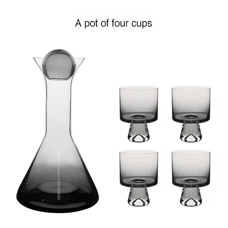 Cold Water Bottle Home Use Set, Affordable Luxury Style Good-looking Large Capacity Glass Cool Water Pot, Summer Living Room Gradient Cold Water Bottle