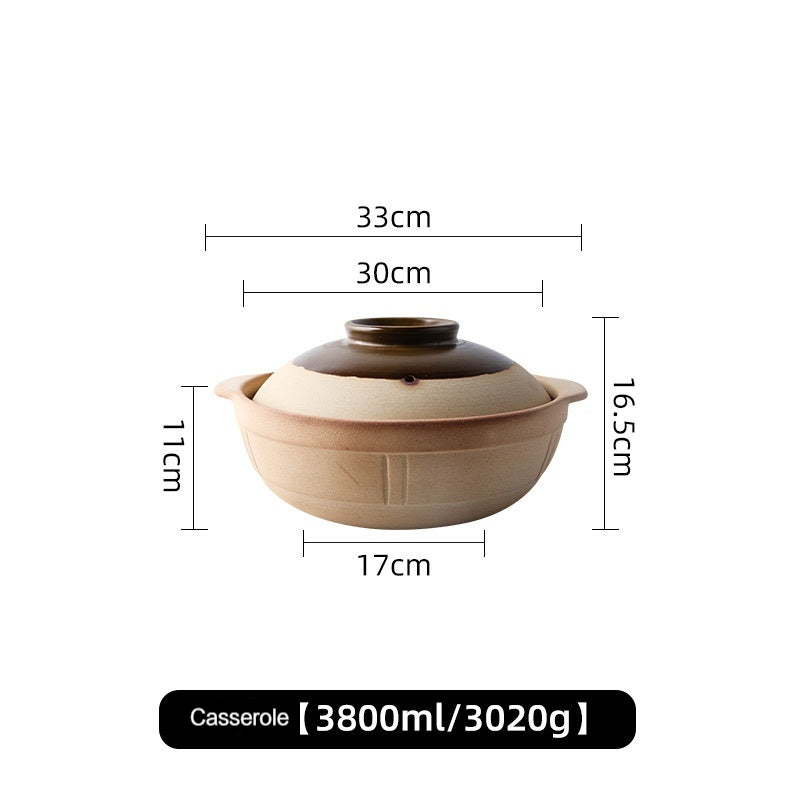 Hot Pot Household Claypot Rice Casserole, Stew Pot, Soup Burning Gas Stove Dedicated Small Size Old-Fashioned Pottery Clay Charcoal Stove