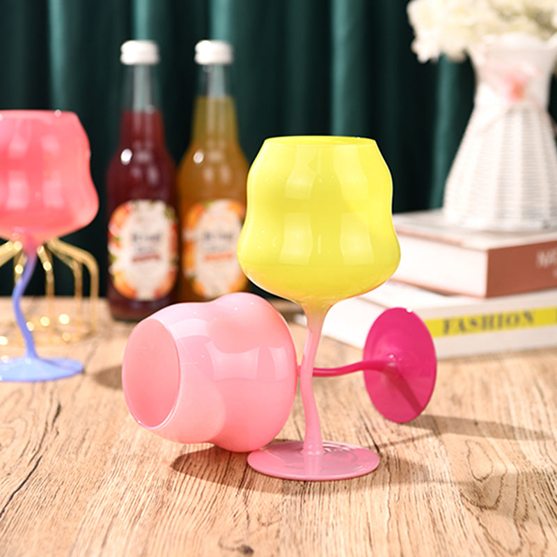 Dopamine Glass Household Drinking Cups, Creative Gift Glass Juice Cup, INS Goblet