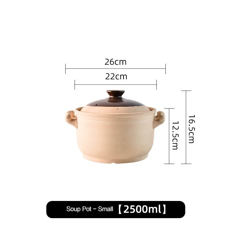Casserole, Stew Pot, Soup Household Gas Stove Dedicated Old-Fashioned Traditional Rough Clay Clay Pot, Charcoal Stove