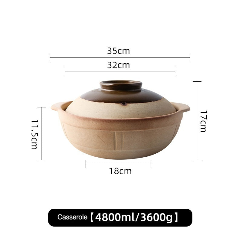 Hot Pot Household Claypot Rice Casserole, Stew Pot, Soup Burning Gas Stove Dedicated Small Size Old-Fashioned Pottery Clay Charcoal Stove