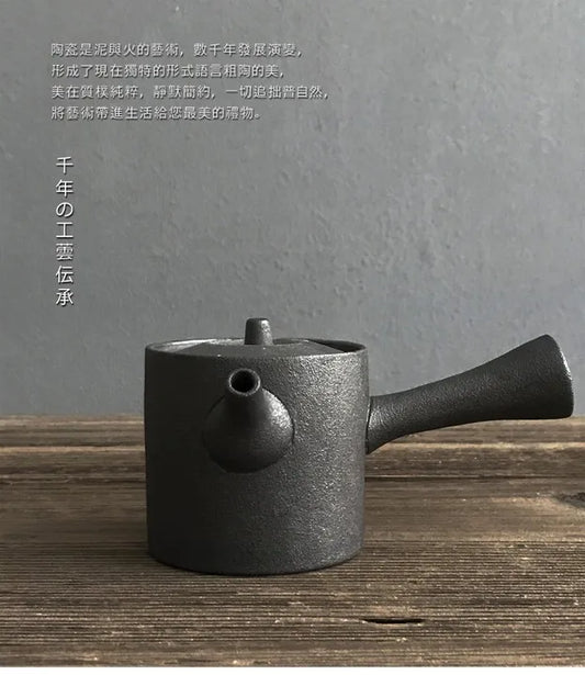 yuntasty black crockery ceramic teapot kettle tea pot japanese tea set drinkware