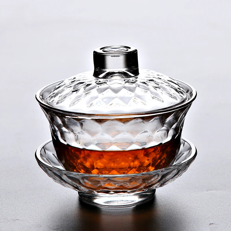 yuntasty heat-resistant glass gaiwan teapot for puer gaiwan cup of tea