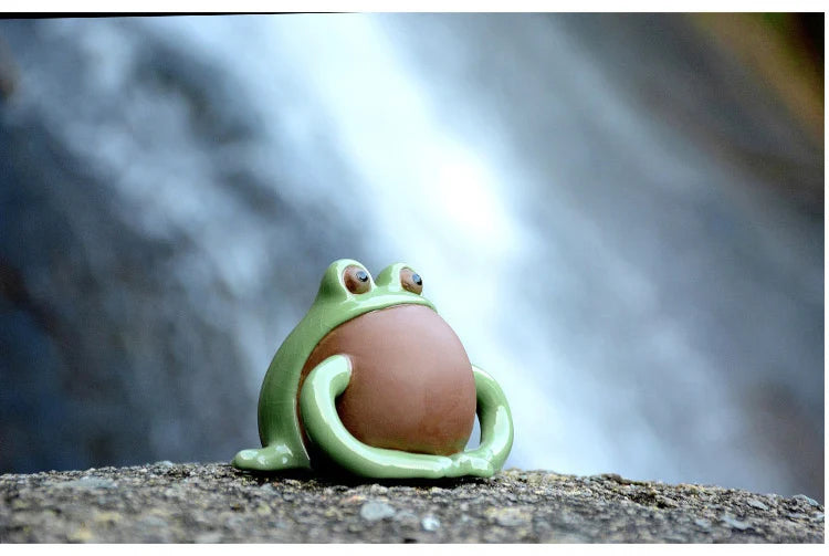 yuntasty green frog purple clay coffee and tea tools ceramic tea pets chinese kung fu tea accessories