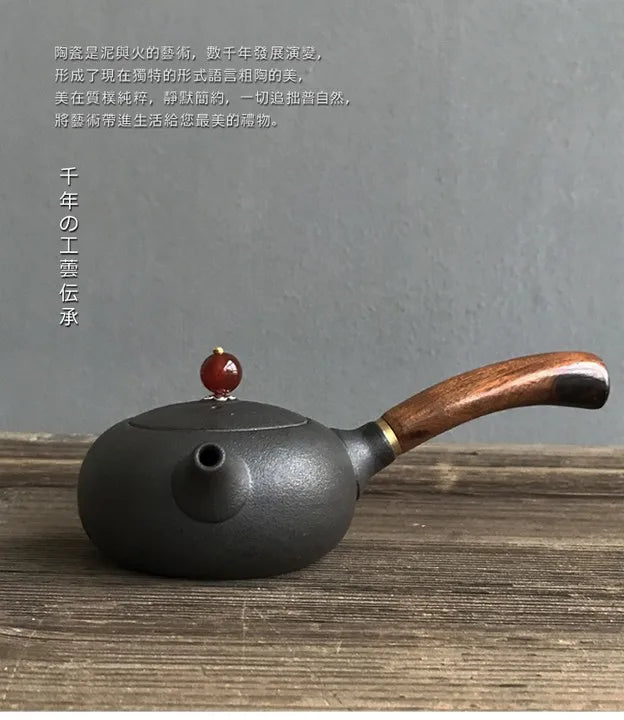 yuntasty black ceramic teapot kettle chinese kung fu tea set