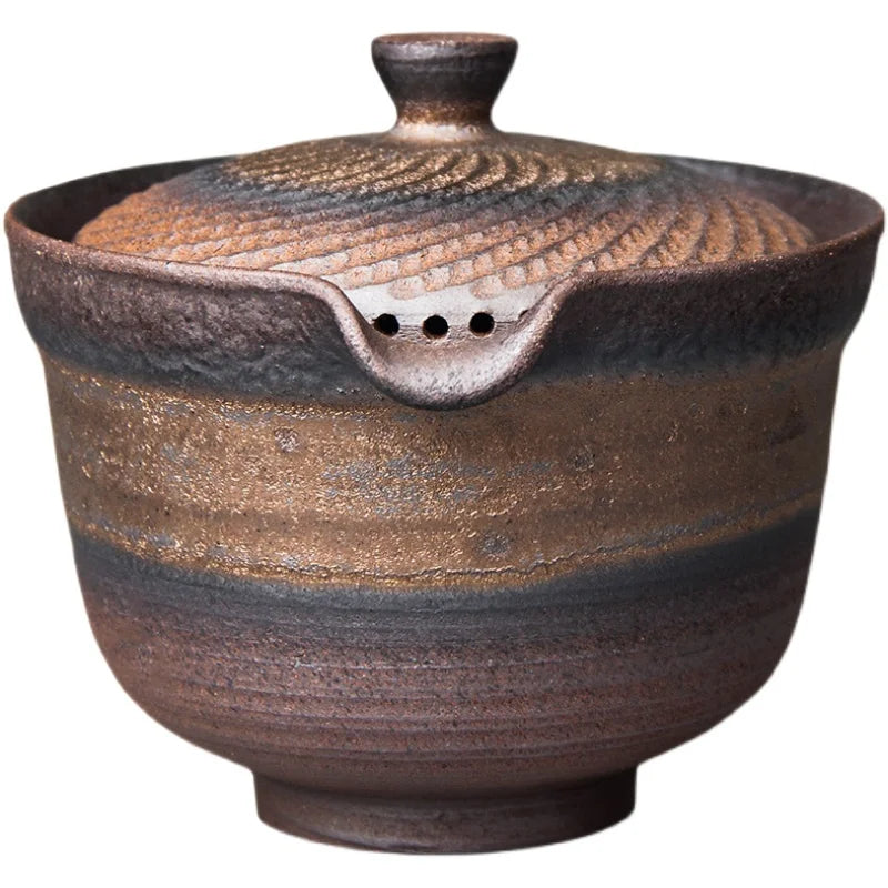 yuntasty Bronze Ceramic Teapot Gaiwan Chinese Tea Pot 240ml