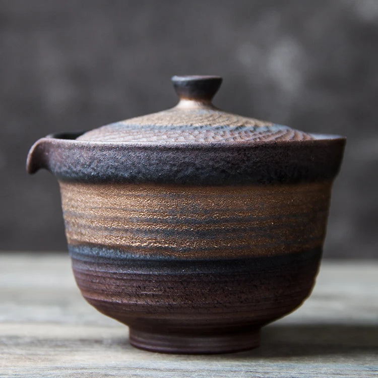 yuntasty Bronze Ceramic Teapot Gaiwan Chinese Tea Pot 240ml