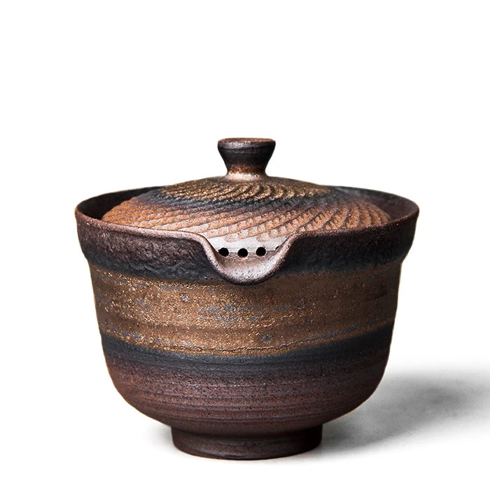yuntasty Bronze Ceramic Teapot Gaiwan Chinese Tea Pot 240ml