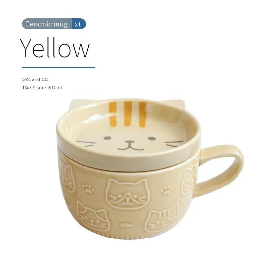 yuntasty Ceramic Mug with Cat Cute Dog Mug, Gifts for Cat Lovers