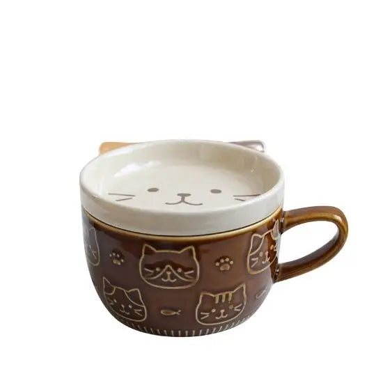 yuntasty Ceramic Mug with Cat Cute Dog Mug, Gifts for Cat Lovers