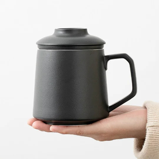 yuntasty Ceramic Tea Cup with Lid High-grade Tea Mug with Infuser Coffee Mug