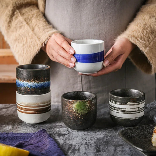 yuntasty Japanese Style Teacup Water Cup Stoneware Ceramic Hand-painted Kungfu Teacup Drinkware