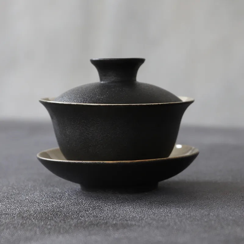 yuntasty black ceramic gaiwan teaup Kung fu tea sets 130ml