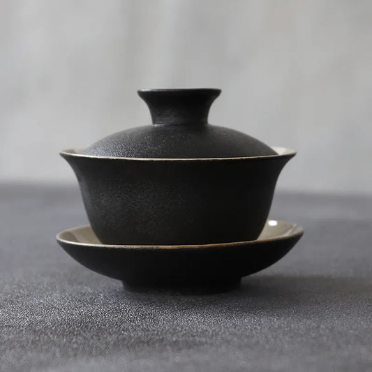 yuntasty black ceramic gaiwan teaup Kung fu tea sets 130ml