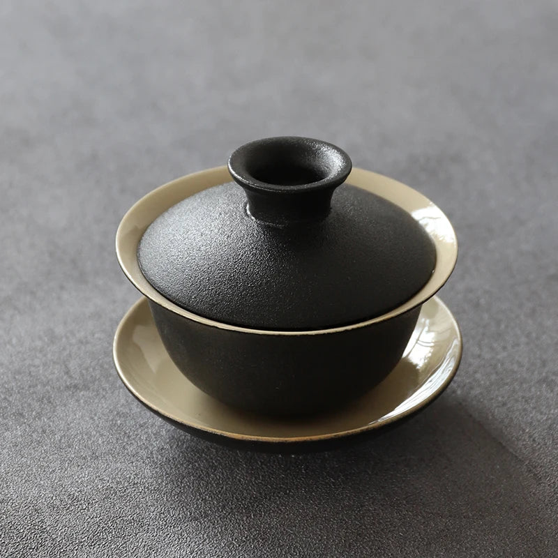 yuntasty black ceramic gaiwan teaup Kung fu tea sets 130ml