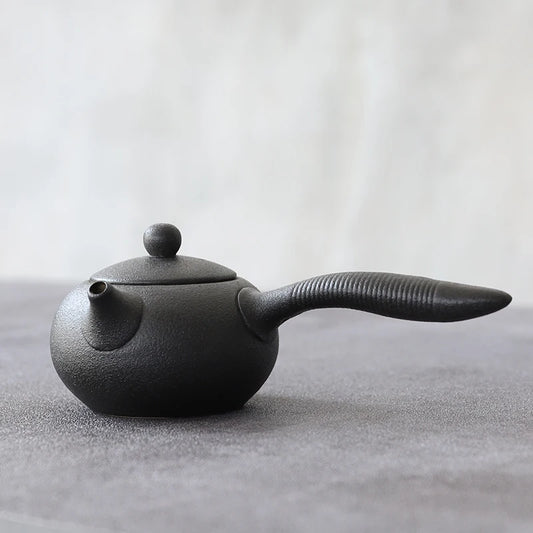 yuntasty black ceramic kyusu teapot kettle tea pot chinese kung fu tea sets 150ml