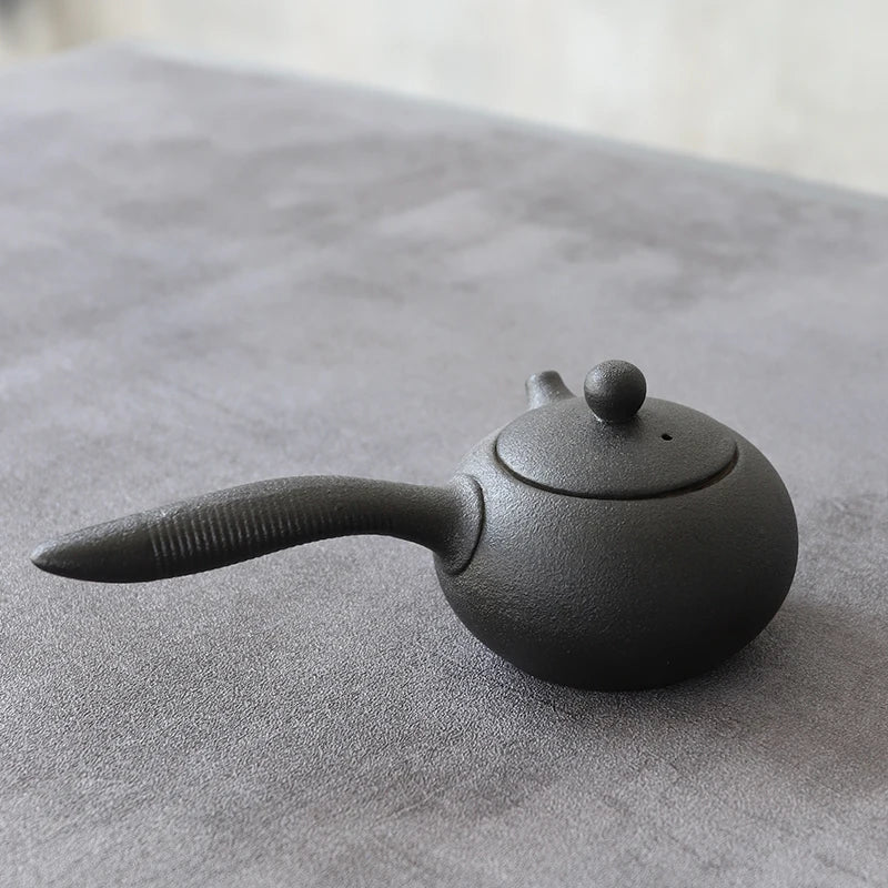 yuntasty black ceramic kyusu teapot kettle tea pot chinese kung fu tea sets 150ml