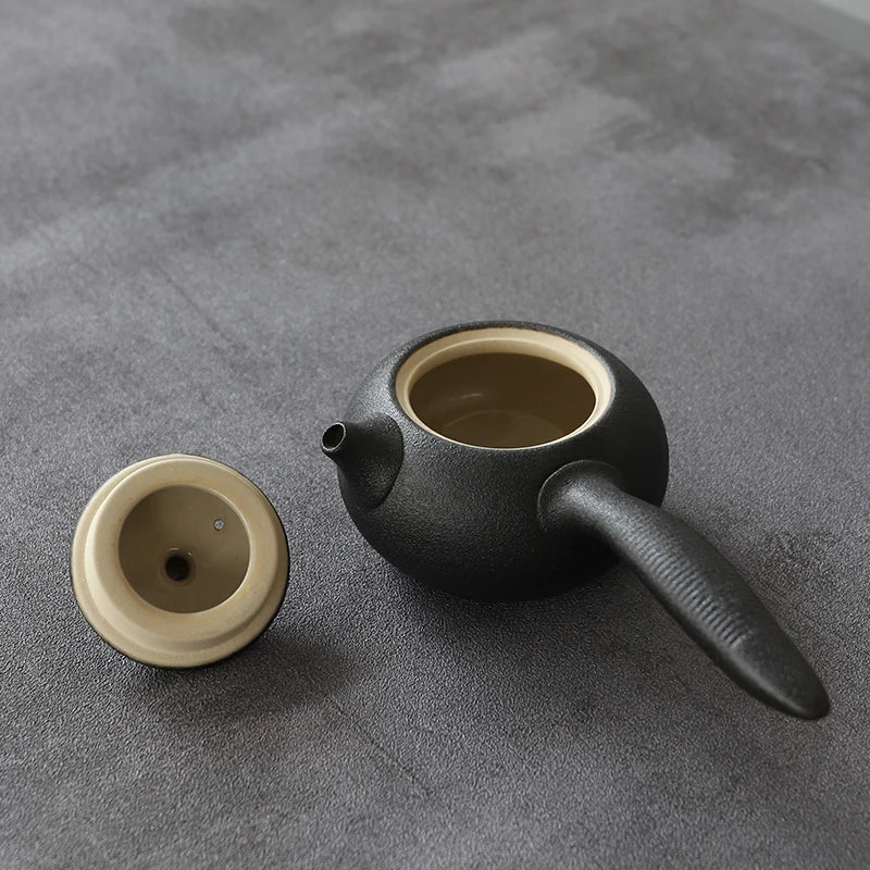 yuntasty black ceramic kyusu teapot kettle tea pot chinese kung fu tea sets 150ml