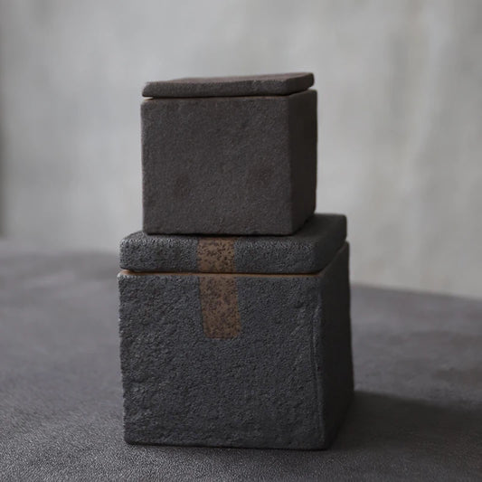 yuntasty black ceramic tea caddies porcelain jars and containers storage tea or food