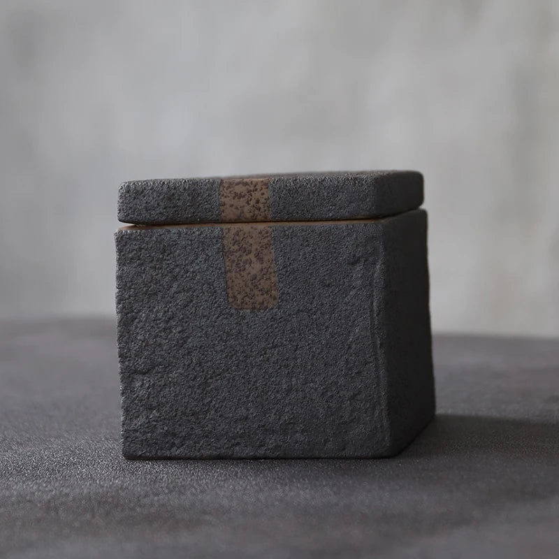 yuntasty black ceramic tea caddies porcelain jars and containers storage tea or food