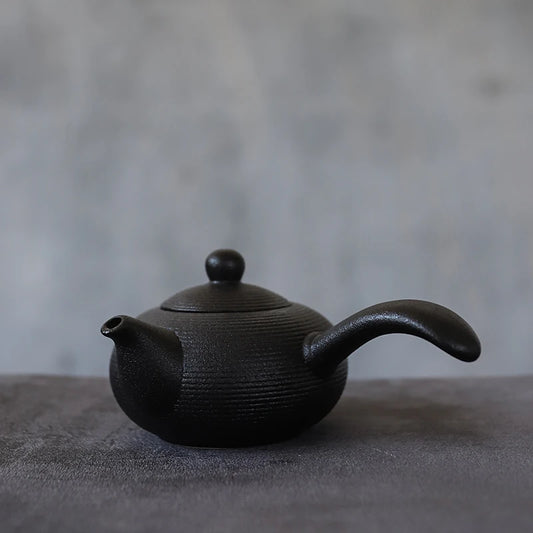 yuntasty black crockery ceramic kyusu teapots handmade chinese tea pot 165ml