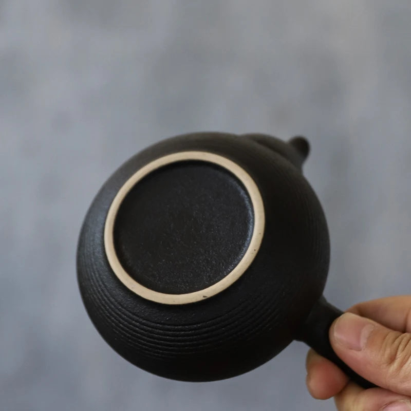 yuntasty black crockery ceramic kyusu teapots handmade chinese tea pot 165ml