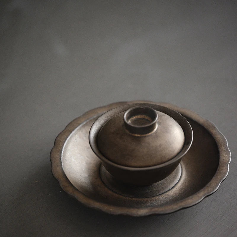 yuntasty ceramic gaiwan bronze tea tureen chinese tea sets drinkware 150ml