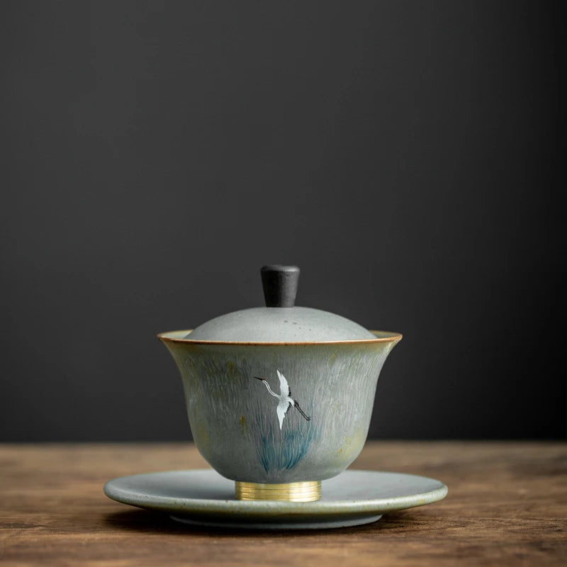 yuntasty ceramic gaiwan tureen chinese tea sets drinkware 130ml