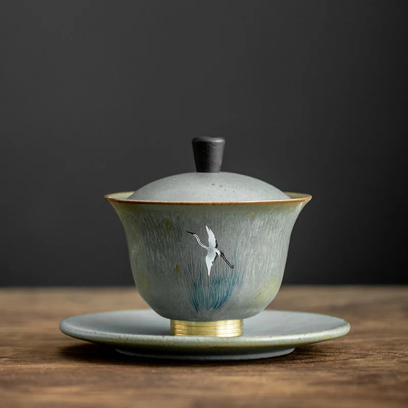 yuntasty ceramic gaiwan tureen chinese tea sets drinkware 130ml