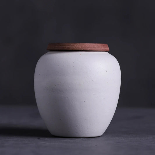 yuntasty white ceramic tea caddy handmade ceramic tea canisters pottery tea jars for loose tea