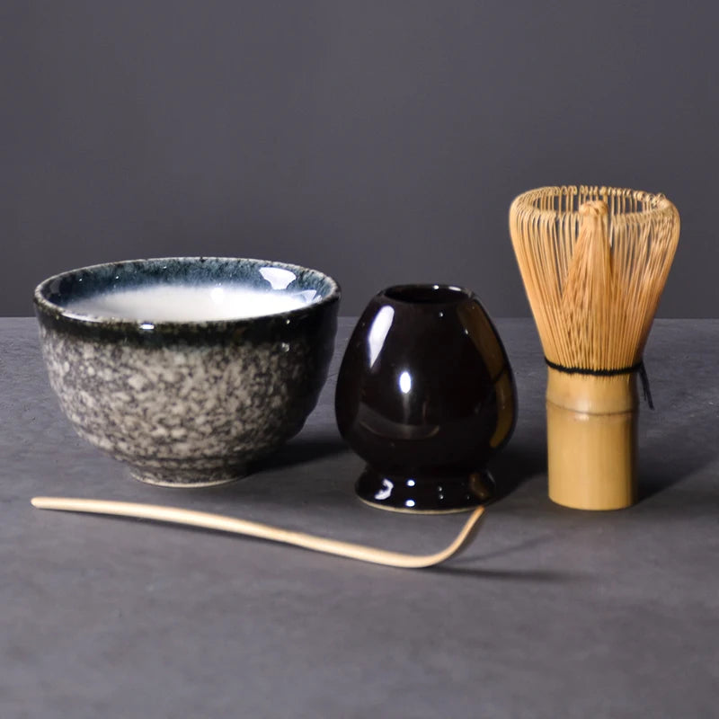 yuntasty 4pcs/set traditional matcha giftset bamboo matcha whisk scoop ceremic Matcha Bowl Whisk Holder japanese tea sets