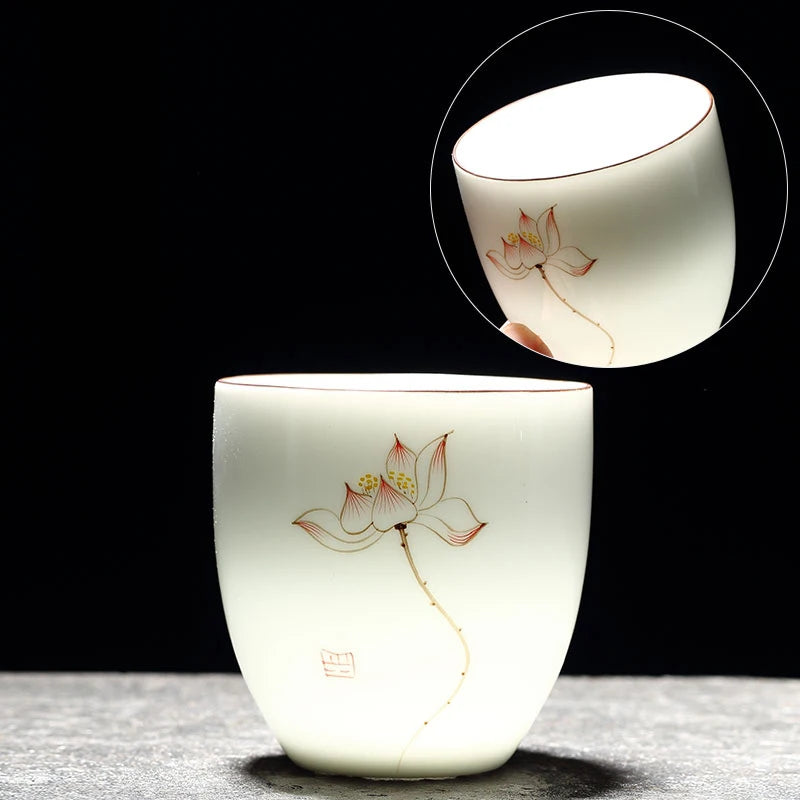 yuntasty 6 pcs traditional ceramic tea cup handpainted sets of 6 cups chinese kung fu cup porcelain Teacups sets drinkware 150ml